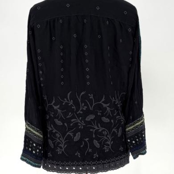 Johnny Was Black Peasant Blouse - Picture 3 of 16
